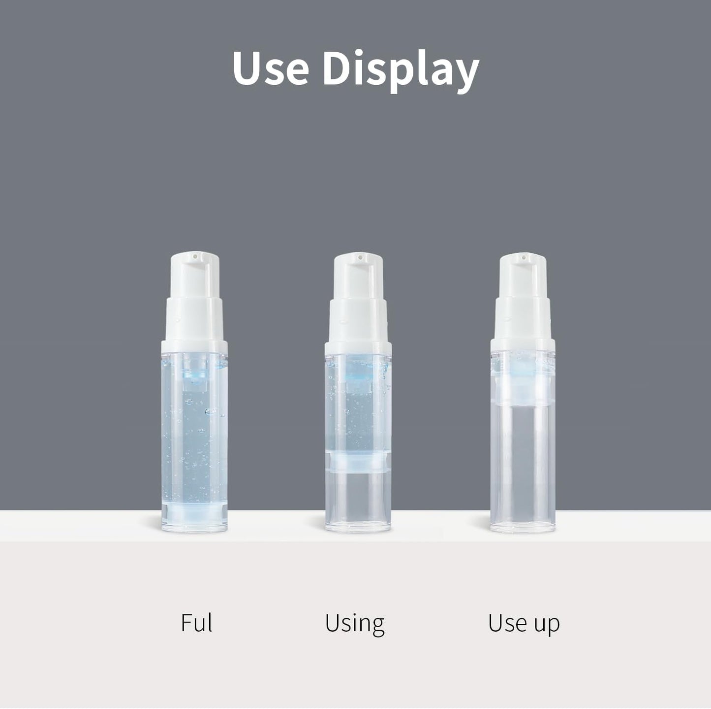 6 Pack 0.17 oz Plastic Empty Airless Pump Bottles Travel Size Refillable Leakproof Containers for Skincare Cosmetics Toiletries TSA Approved