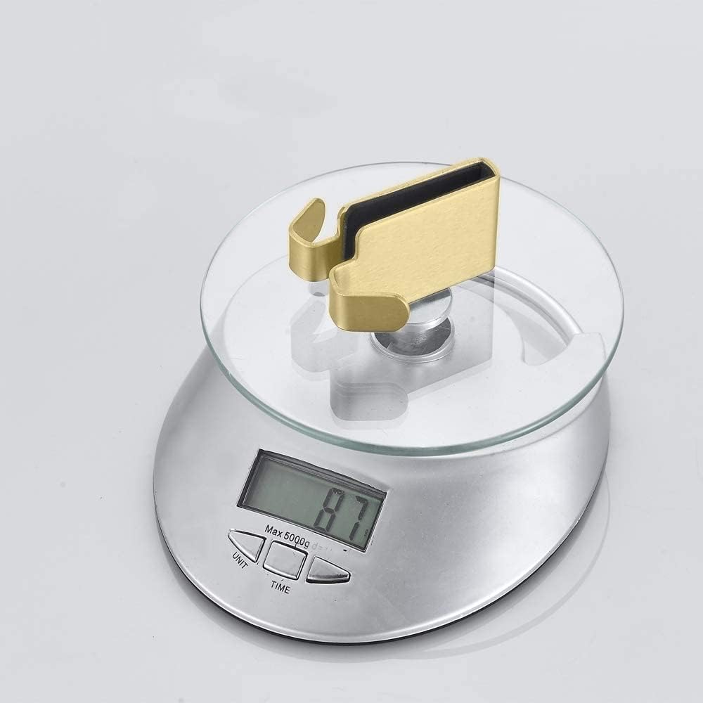 Double Hooks for Glass Shower Door, Towel Hooks Over The Bathroom Glass Wall 0.31-0.39in, Stainless Steel, Gold 4 Pack