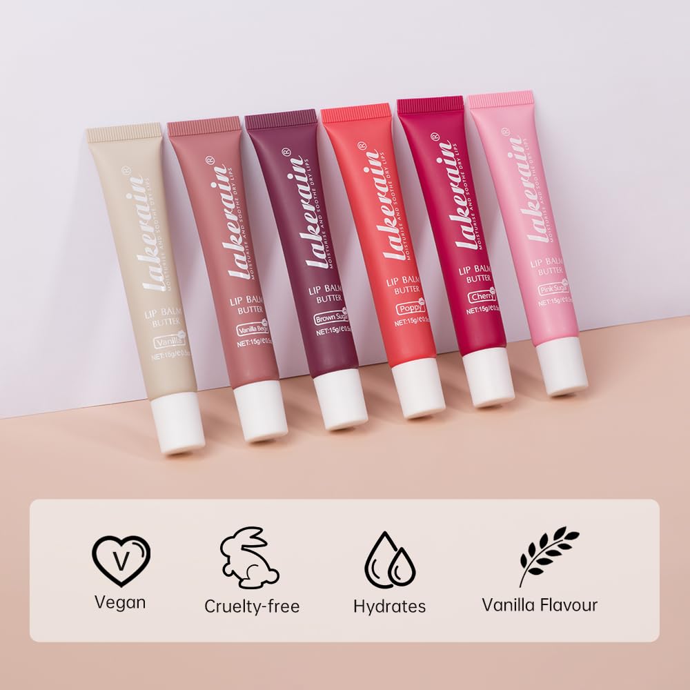 Summer Special Lip Butter Balm - Ultra-Hydrating, Nourishing Lip Care with Natural Ingredients, Shea Butter & Olive Oil, Soothes & Softens Dry Lips (#2 Vanilla Beige, 1)
