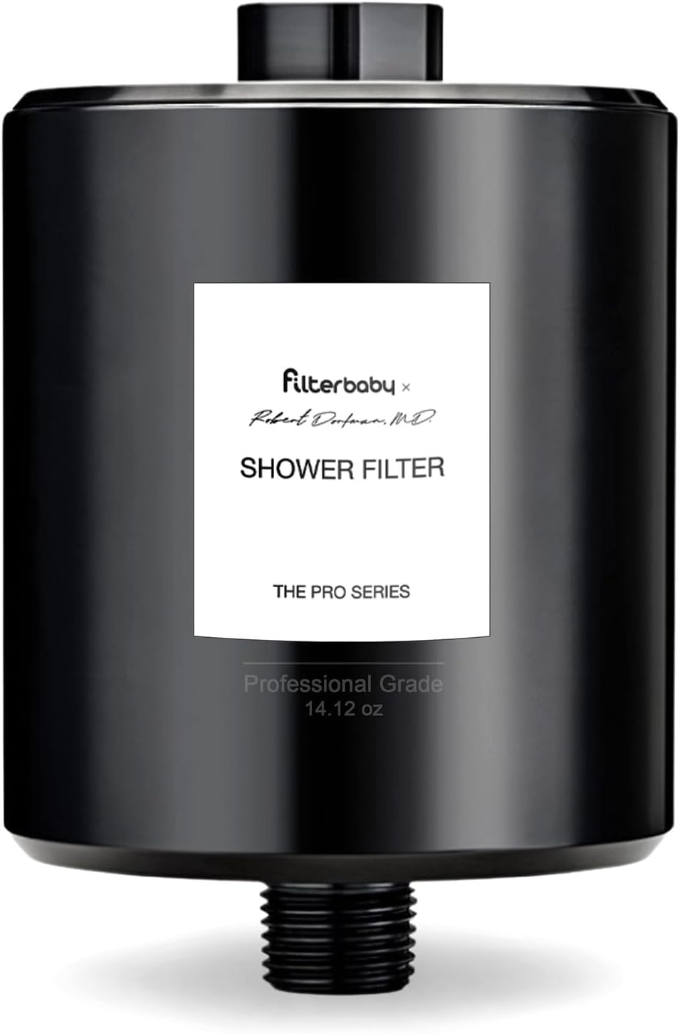 Filterbaby Pro Series Shower Filter,Doctor Developed,Metal Titanium Aluminum,Lab Tested to Reduce up to 99% Chlorine/Chloramine/Lead/Certain Hard/Heavy Metals,Great Water Pressure,Long Lasting,Black
