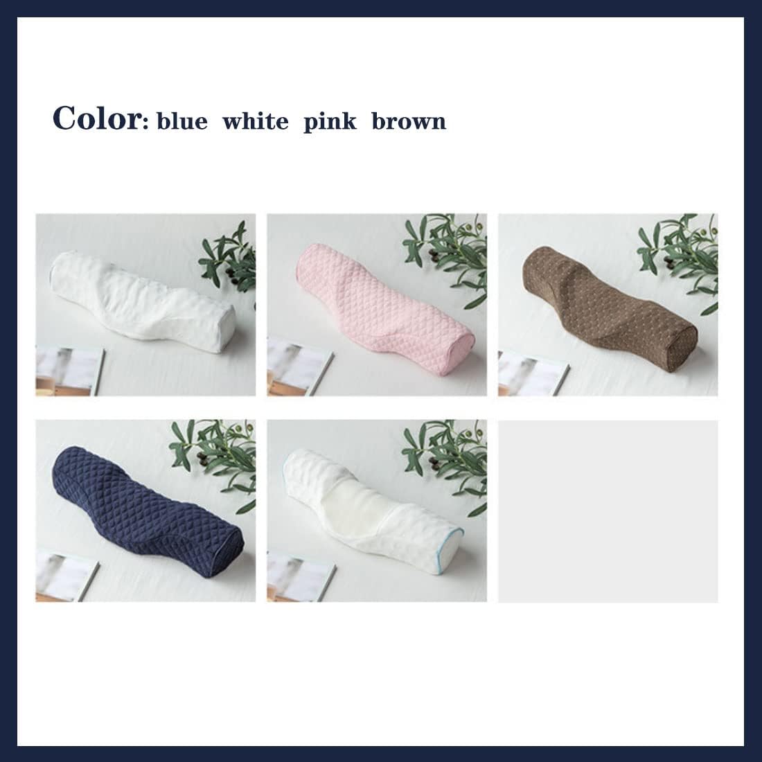 Cervical Neck Pillow for Pain Relief Sleeping, Neck roll Pillow Memory Foam for Stiff Neck Pain Relief ,Travel Bolster Pillow for Bed for Side Sleepers Back Sleeper. (Brown)