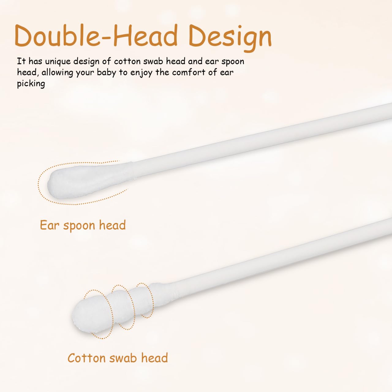 Kisangel 200Pcs Baby Cotton Swabs Paper Double-End Cotton Buds Cotton Ear Cleaners Safety Swabs Cleaning Sticks for Ear Nose Clean