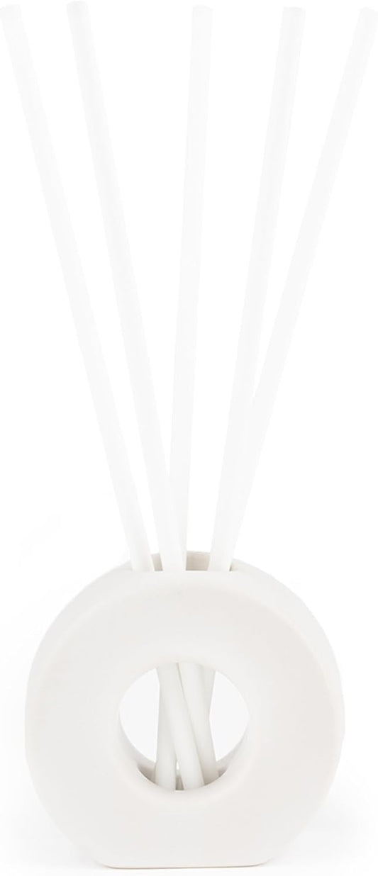 ScentAir Infused Liquidless Reeds | Includes 25 Flameless Reeds and 1 Decorative Vase, White | Essential Oil Aroma Diffuser Sticks | Fresh Spa Scents | Amazon Exclusive | Mediterranean Fig