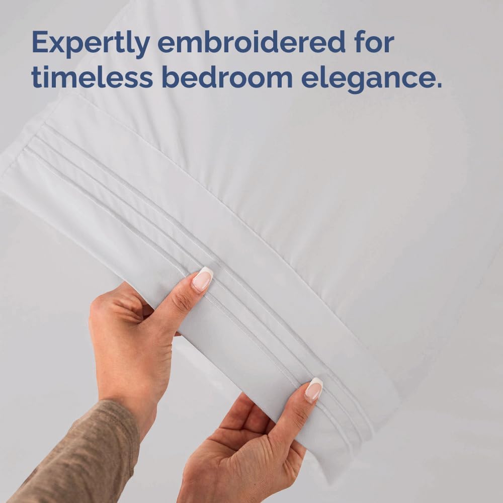 Queen Pillow Cases Set of 2 - Ultra Soft Hotel Quality Pillowcase Covers - Comfy, Cozy & Wrinkle Free - Shrinkage and Fade Resistant - Machine Washable Pillow Protectors - 2 Piece Set - French Grey