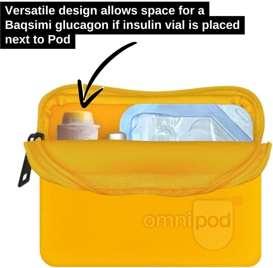 Omnipod Protective Travel Case | Silicone Storage fits an Insulin Vial and One Pod| Diabetic Care Products | Diabetes Supplies Organizer (Pink Blue Purple Stripe)