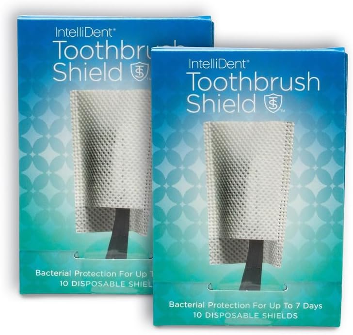 Intellident Toothbrush Shields - Toothbrush Head Cover Caps - Breathable, Quick-Drying & Disposable - Perfect for Travel, Home & Office Use - 20 Count (Pack of 2)