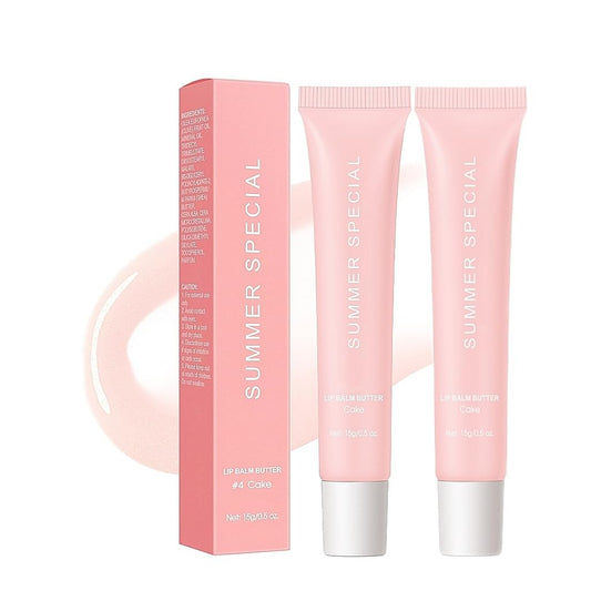 Summer Hydrating Lip Butter Balm Set - Ultra-Nourishing with Shea & Olive Butter,Soothes & Repairs Dry Lips, Non-Sticky Long-Lasting Moisture(Cake,Pack of 2)