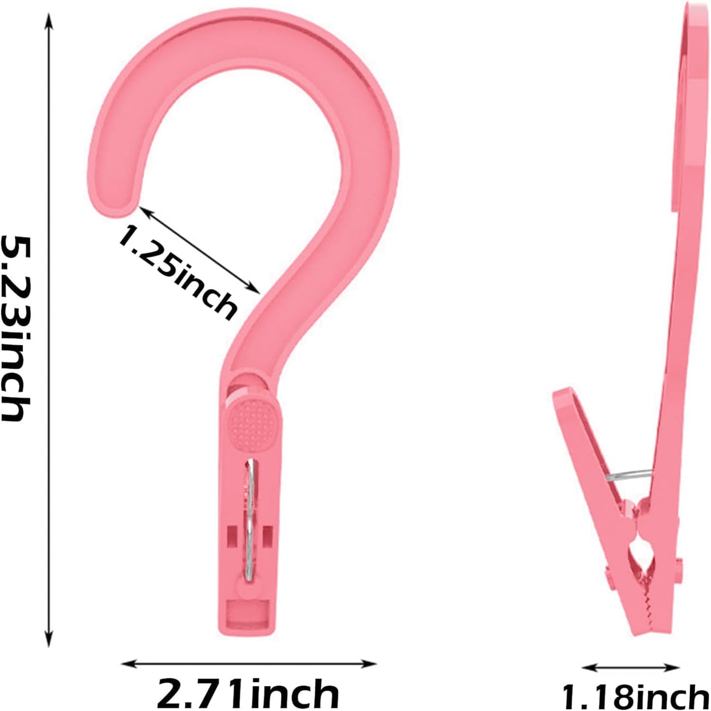 24pcs Laundry Hooks Clip Plastic Clothes Hangers Pins Super Strong Hanger Clips for Bathroom Travel Portable,Pink