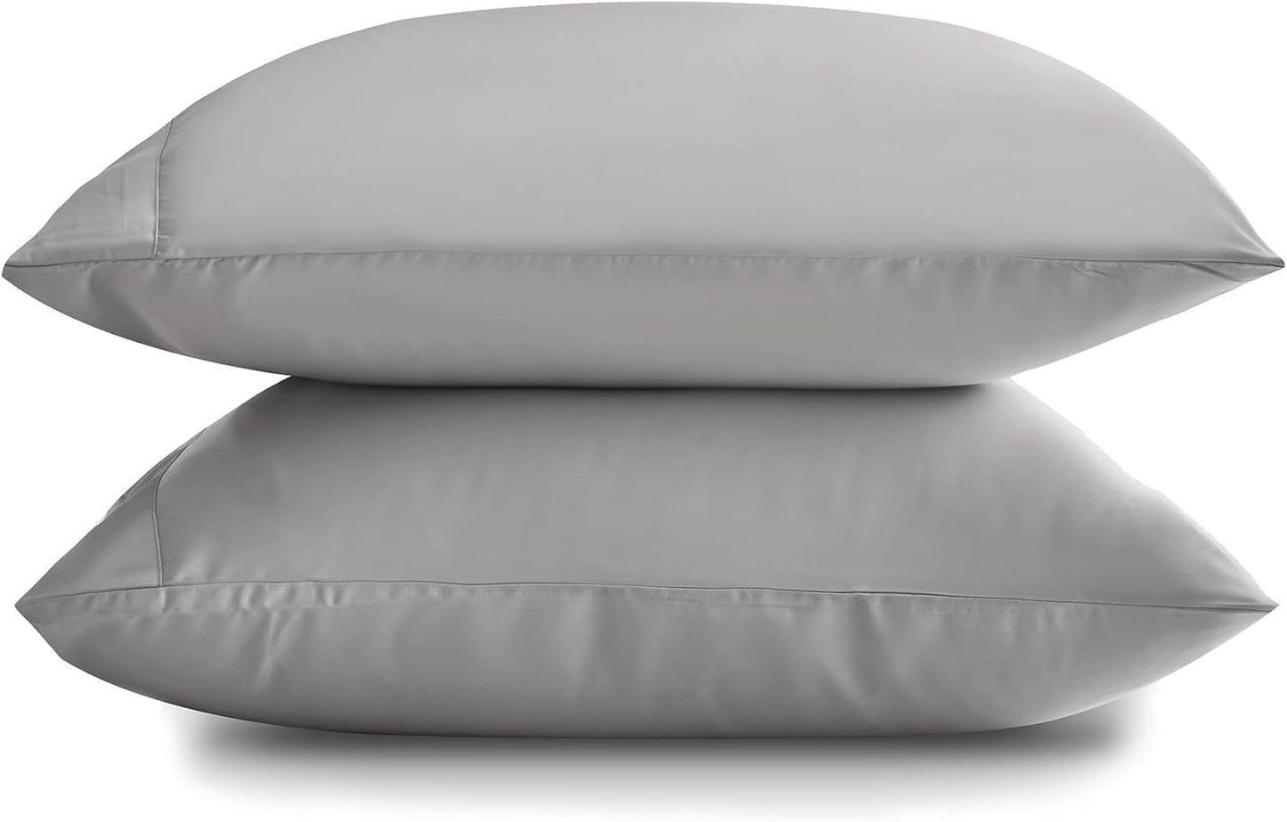 DOZ by SIJO Pillowcase Set, 100% Viscose derived from Organically Grown Bamboo, Buttery Soft, Silky, Breathable, Cooling, Oeko-TEX, High GSM, 2-Pack, Envelope Closure (King, Dove)