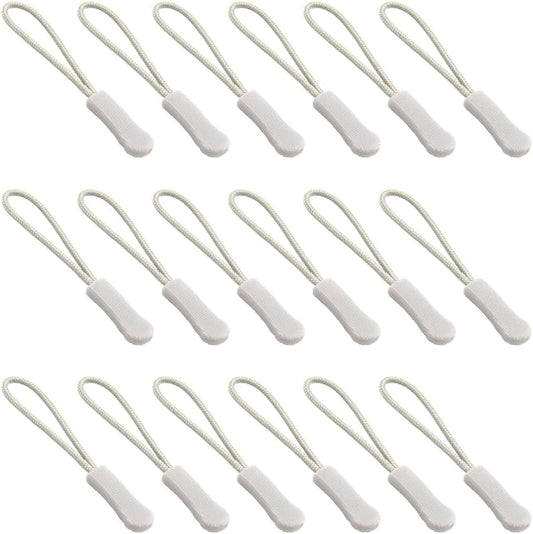 Ruidee 50 Pieces Zipper Pulls Zipper Tabs Zipper Pull Cord Extender Replacement Zipper Pulls for Backpacks, Jackets, Luggage, Purses, Handbags(Light Grey)