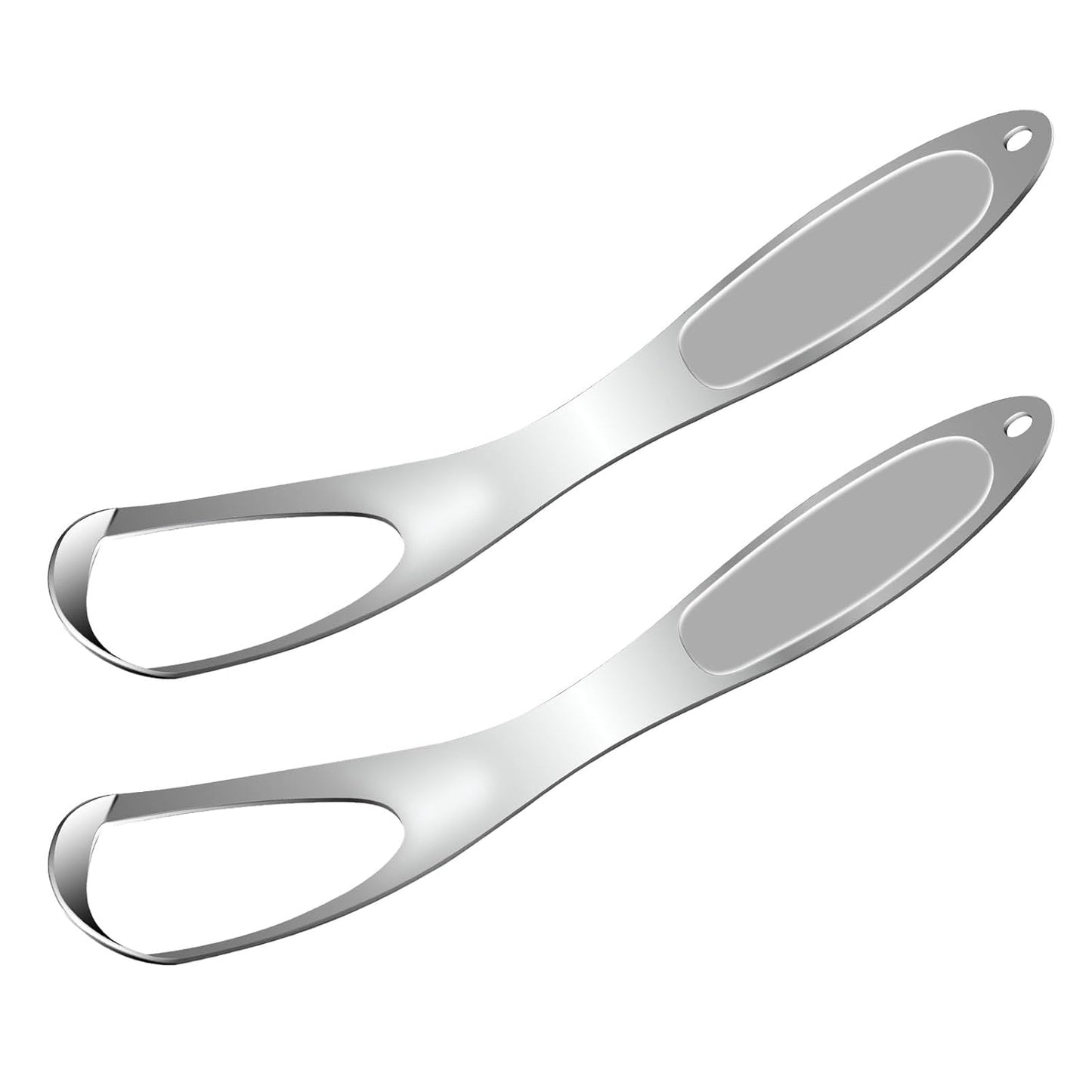 2PCs Medical Grade Tongue Scraper by Omnia One | Stainless Steel Tongue Cleaner, Metal Tongue Scraper with Travel Bag | Tongue Scrubber for Bad Breath, Boost Oral Hygiene