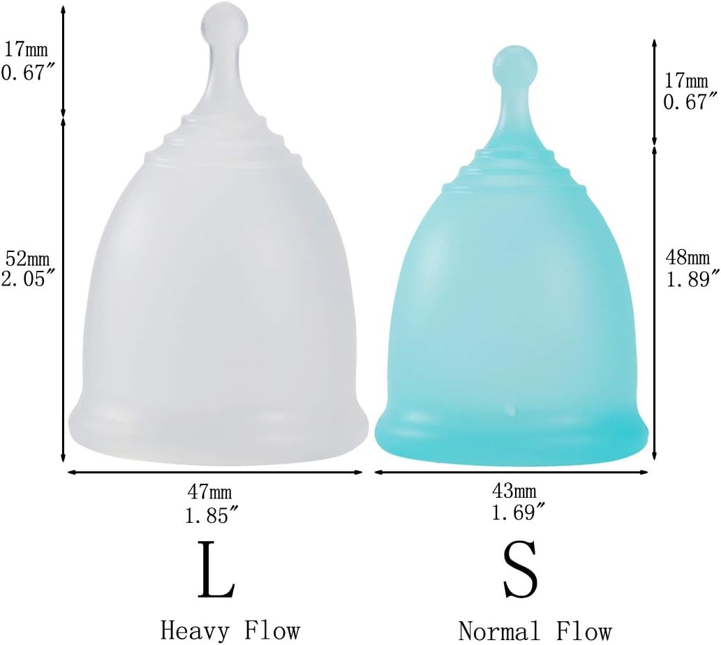 4pcs Menstrual Cup with 1 pc Sterilize Cup,Menstrual Cup Holder, Storing Period Cup(Blue and White)
