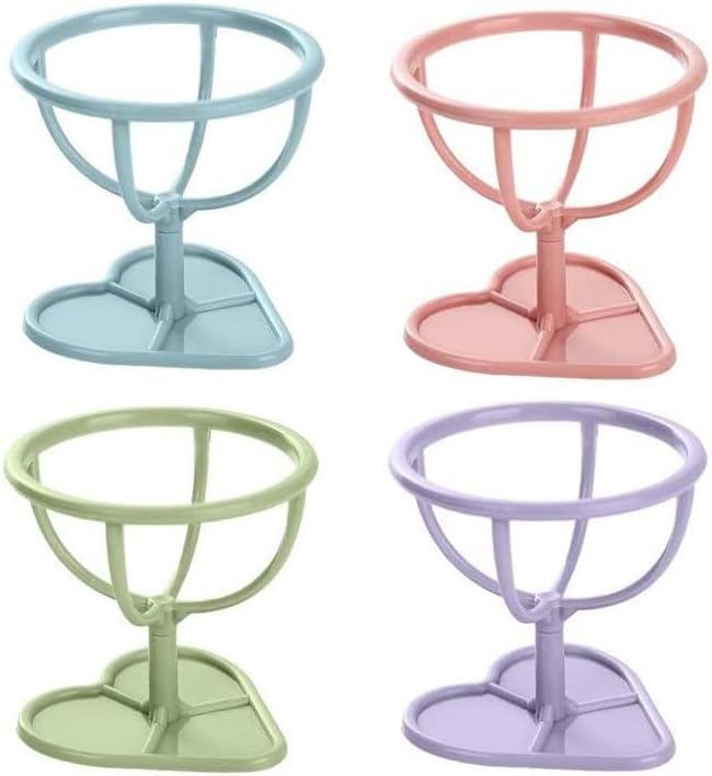 AKOAK Makeup Sponge Puff Display Stand Beauty Egg Storage Rack Drying Rack Egg Holder, Heart Shape, Pack of 4