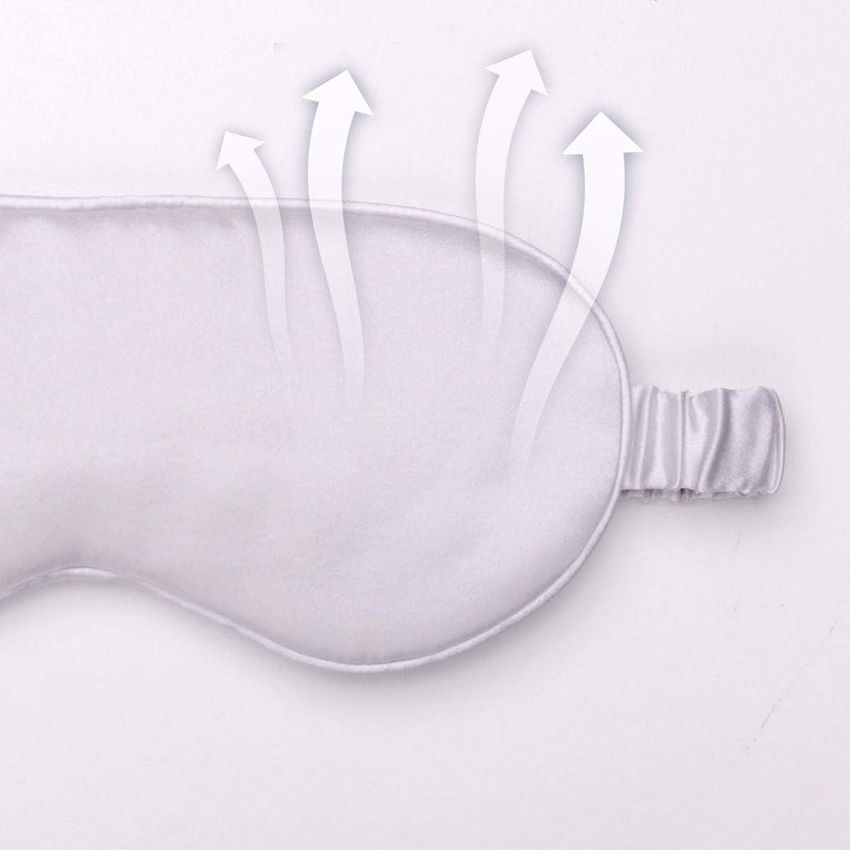 Silk Sleep Mask Light Blocking Luxury 100% Mulberry 19mm Silk Eye Mask Eye Cover Blindfold Ultra Soft Light & Comfy Anti Aging Skin Care with Travel Bag Gift Package