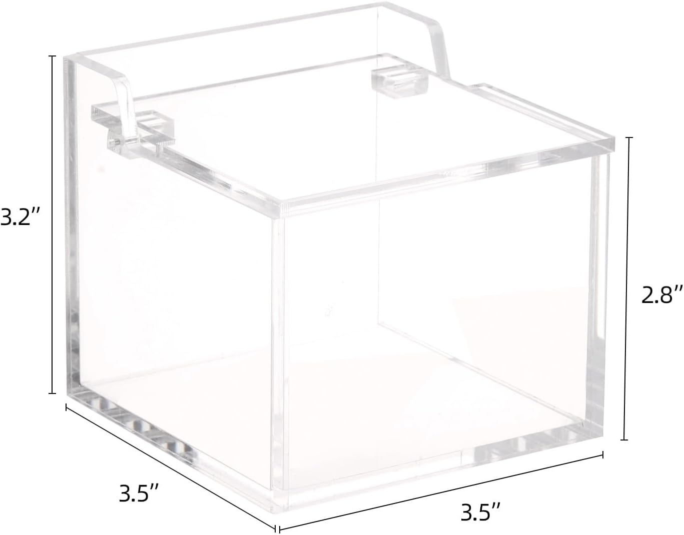 Tbestmax Qtip Holder with Lid, 4mm Thickness Cotton Ball Swab Organizer Acrylic Square Bathroom Containers Makeup Pad Cosmetic Storage - Clear