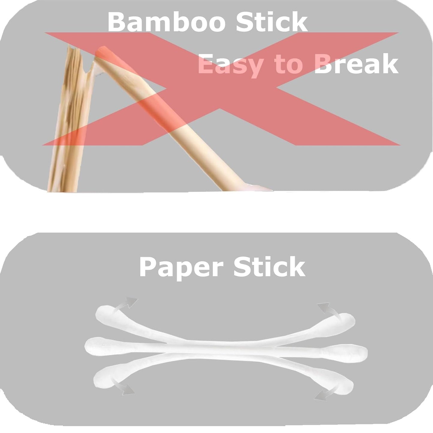 Cotton Swabs with Paper Sticks 1000ct,Double Tipped Natural Cotton Buds