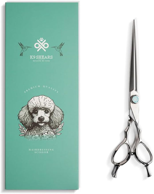 7” Dog Grooming Scissors with Sawtooth Blade | VG10 Japanese Steel Professional Pet Grooming Shears for Cats & Dogs | Precise Trimming | Lightweight, Ergonomic, Handcrafted Design | K9 Shears