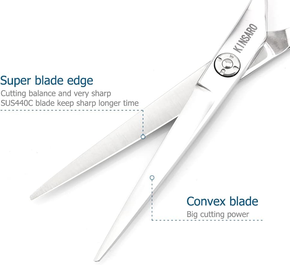Hair Scissors 6 Inch Professional Barber Hair Cutting Scissors hairdresser haircut scissors 440C Barber Shears Rose handle KINSARO for Hairdresser Barbershop or Home Use