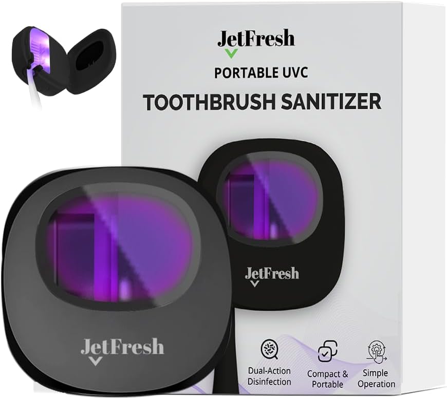 Portable UV Toothbrush Sanitizer Holder & Cleaner with UV Light & Magnetic Mounting - Rechargeable Toothbrush Sanitizer for Travel Cover, Wall Mounted UV Tooth Brush Sanitizer Holder Fits Most Brushes