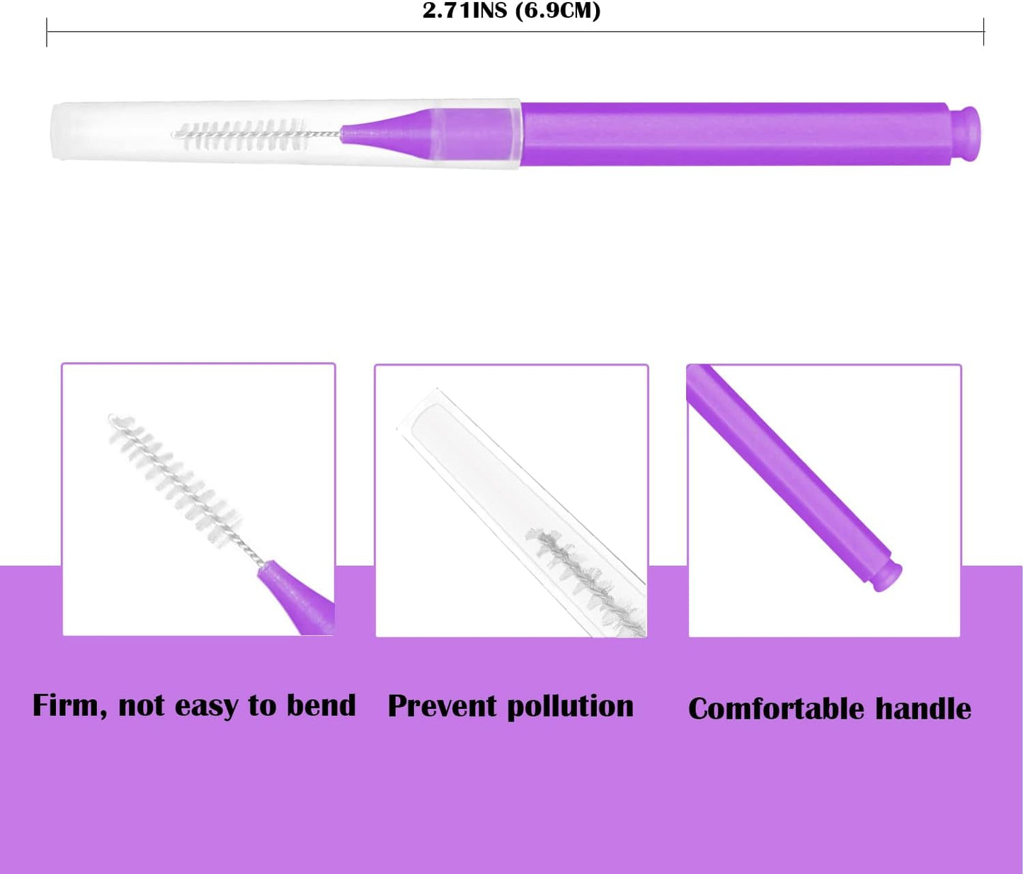 EasyHonor Braces Brush for Cleaner Interdental Brush Toothpick Dental Tooth Flossing Head Oral Dental Hygiene Flosser Toothpick Cleaners Tooth Cleaning Tool (5 Warm Colors,75pcs)