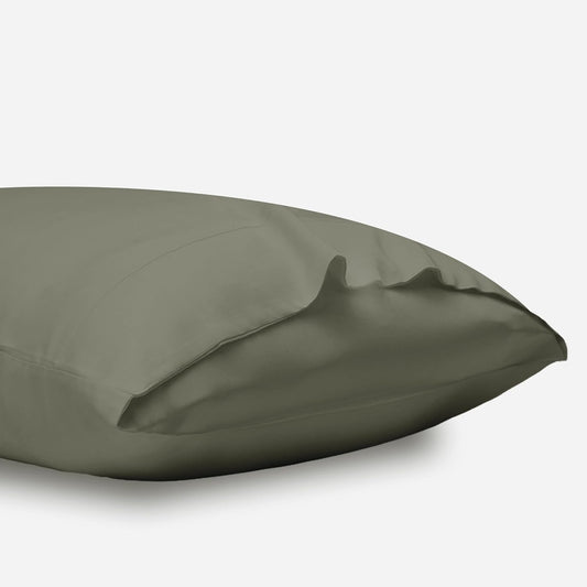 DOZ Pillowcase Set, 100% Viscose derived from Bamboo, Organically Grown, Buttery Soft, Silky, Breathable, Cooling, Oeko-TEX, High GSM, 2-Pack, Envelope Closure (King, Olive)