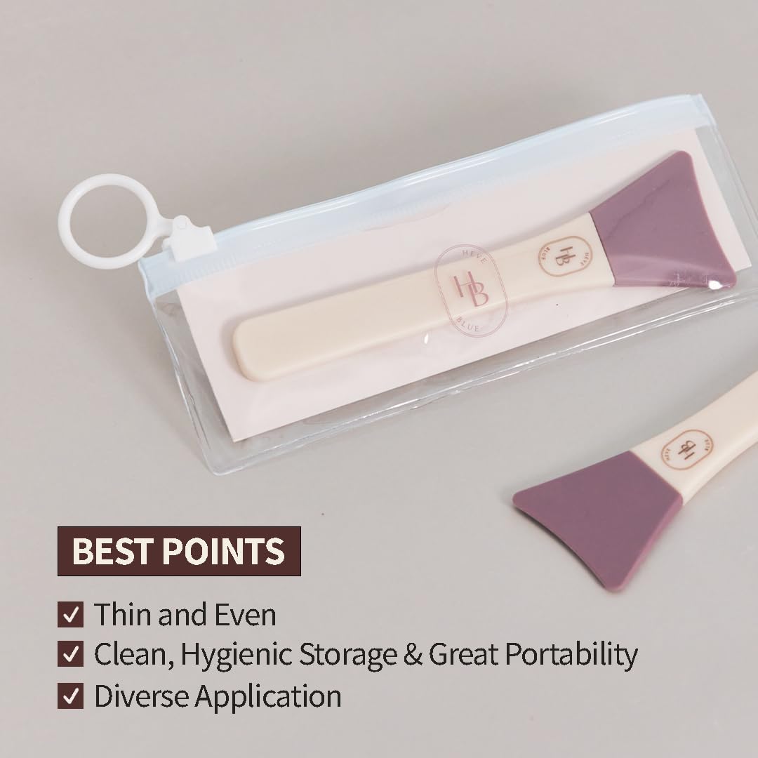 HEVEBLUE Soft Curve Spread Brush - Face Mask Applicator, Skincare Enhancer, Easy to Clean, Korean Skincare, Face Mask Brush, Mask Applicator Tool, Silicon Brush, JellyBrush, Mother's Day Gift