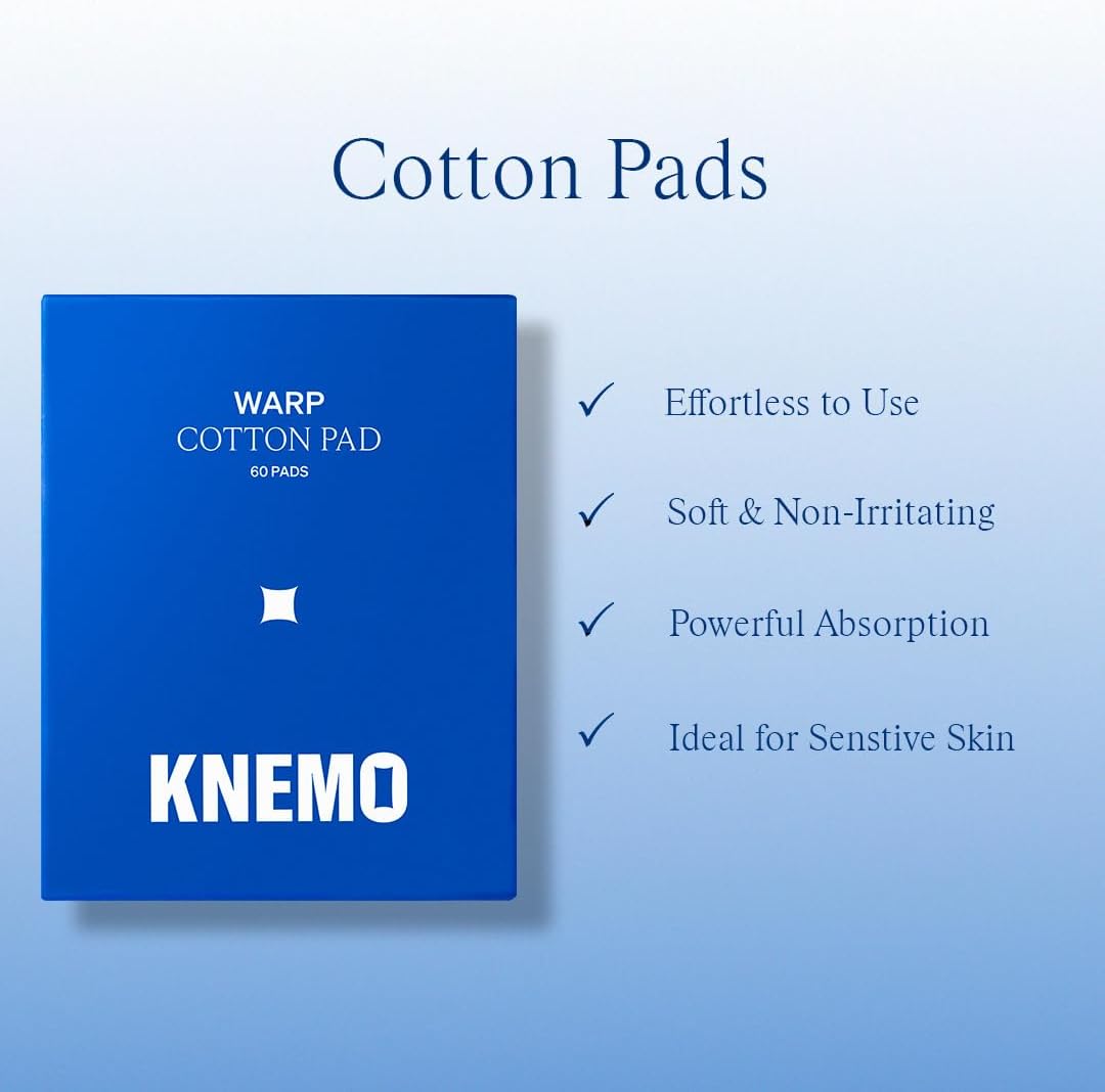 WARP Cotton Pads – 3-Layer Ultra-Absorbent Precision Toner Pads for Face, Cheek & Undereye, Custom Shaped for Wiping & Masking, Holds 18x Product Weight