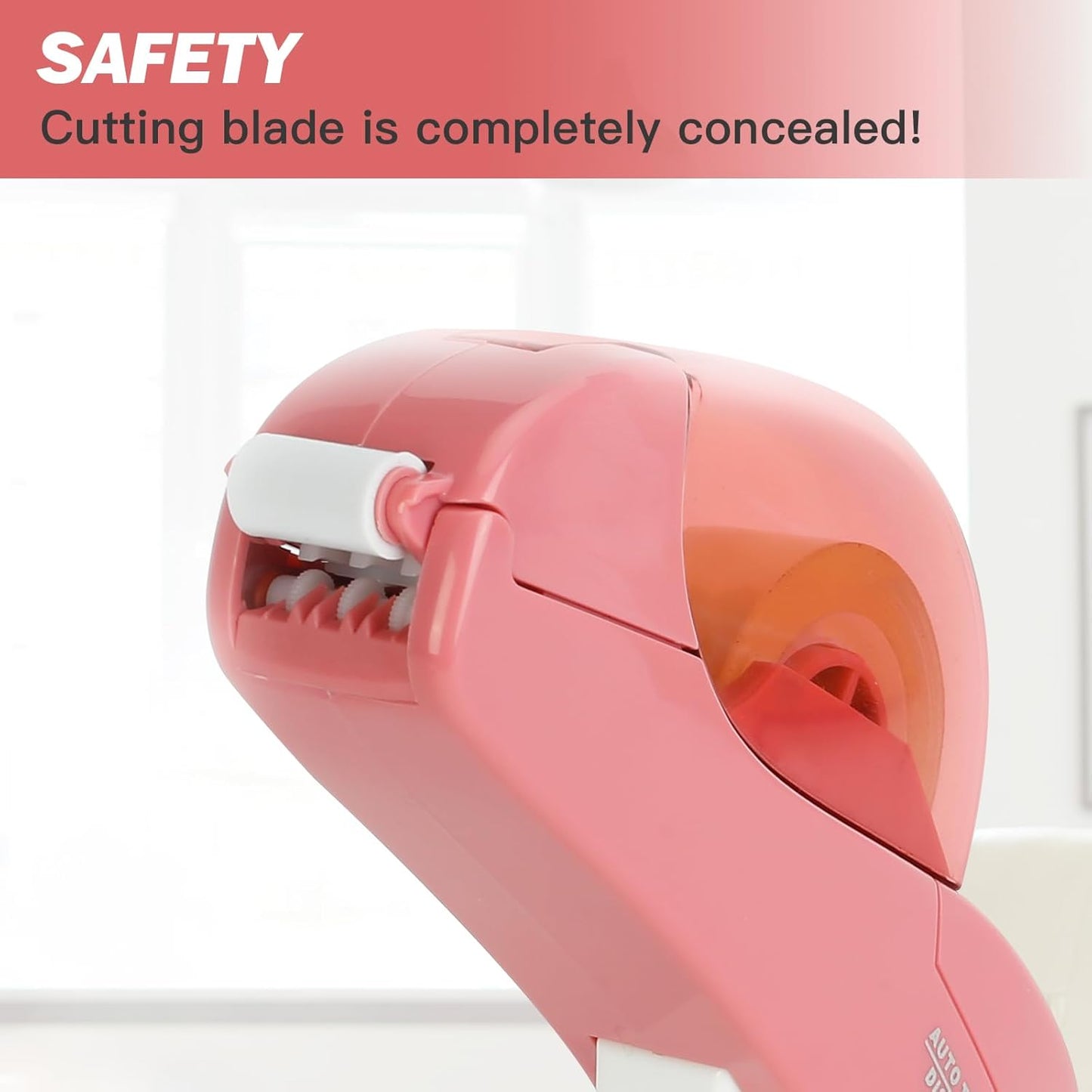 Eagle Automatic Tape Dispenser, Handheld & Portable Design, Office Tape Gun, One-Handed Operation with Safety Blade for Office, Home, DIY or Packaging (Includes 2 Free Tapes)(Flamingo Pink)