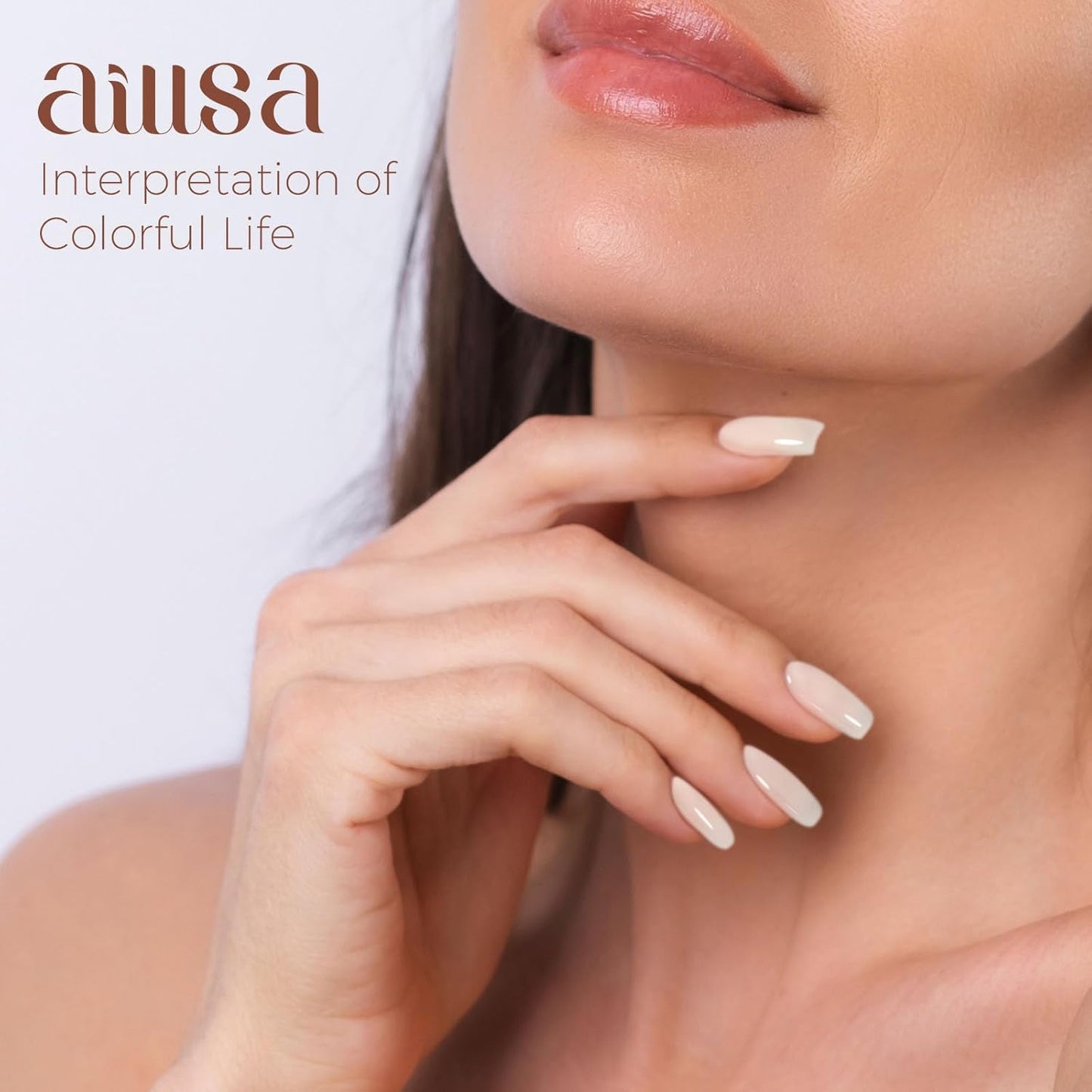 AILLSA Off White Gel Nail Polish Nude White Jelly Gels Nail Polish Light Color Translucent Soak Off U V Polish Beige Natural Gel Polish for Nail Art Manicure DIY at Home 0.51 Fl Oz /GB47