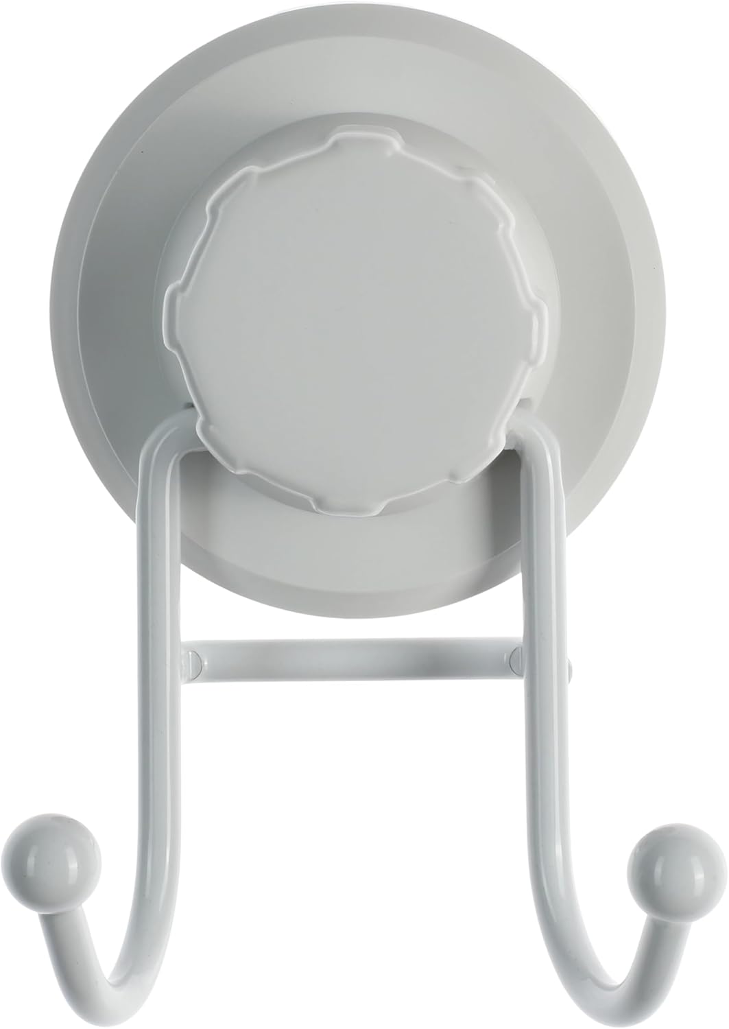 HASKO Suction Cup Hooks for Shower Wall, Removable Towel Hooks for bathrooms, Includes Optional No Drill Adhesive Mount for Inside Shower, Rustproof Stainless Steel - 2 Pack, White