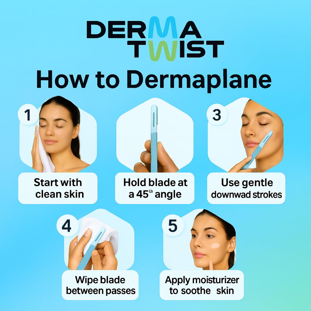 DermaTwist 10R Dermaplane Razor for Women Face – 20-Pack Sterile Disposable Dermaplane Scalpels Facial Razors for Women Face Dermaplaning Professional Face Shaver