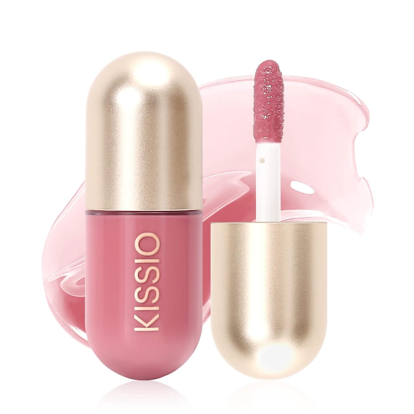 KISSIO Lip Plumper,Color Lip Plumper Gloss,Lip Enhancer,Plant Extracts Plumping Lip Serum,Moisturizing Lip Gloss for Fuller Lips and Hydrated Beauty Lips 5.5ml (02 Fig tea)