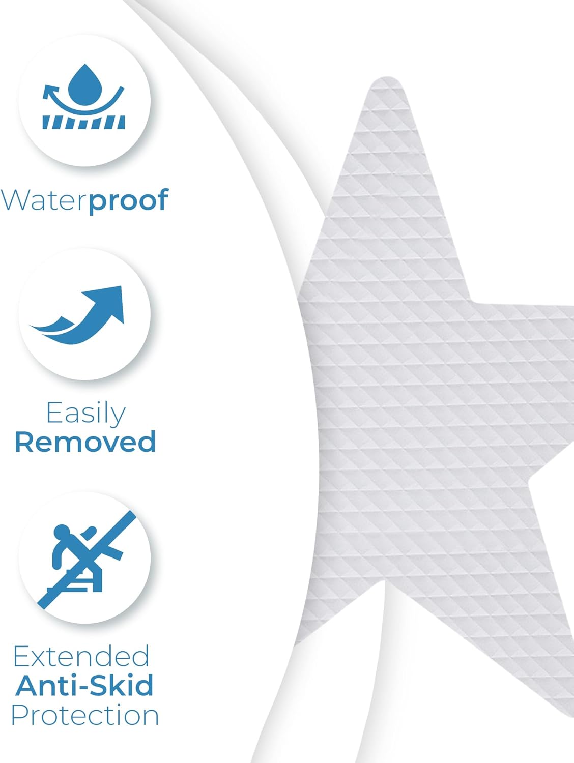 Anti Slip Shower Stickers 24 PCS, Invisible Non-Slip Shower Stars for Adults, Premium Adhesive Bath Tub Stickers (Clear)