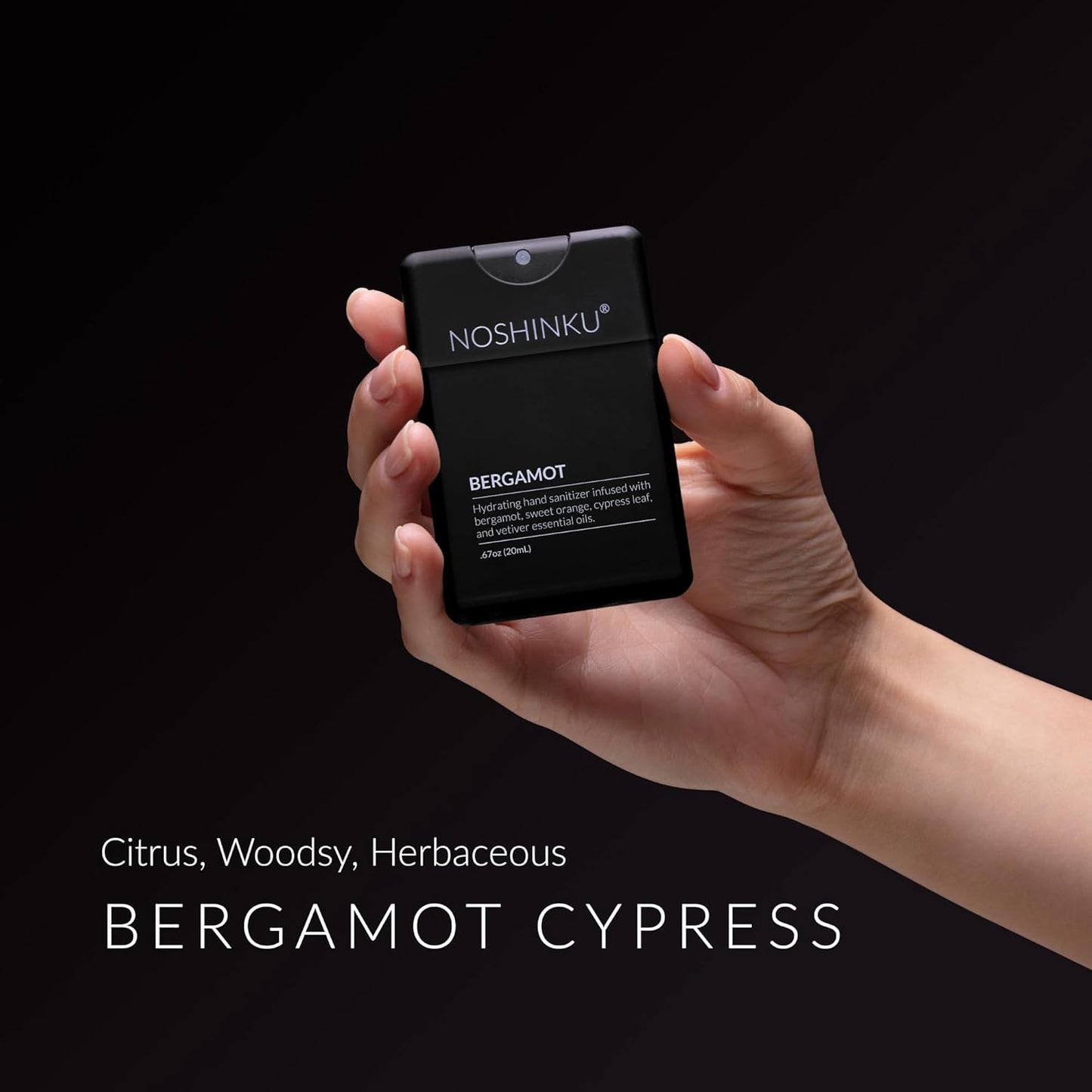 Noshinku - Refillable Hand Sanitizer Discovery 4-Pack, Travel Size Spray with Hydrating Botanical Mist, Natural Ingredients, All Natural Fragrances, Sugarcane Derived Alcohol, No Parabens, No Dyes