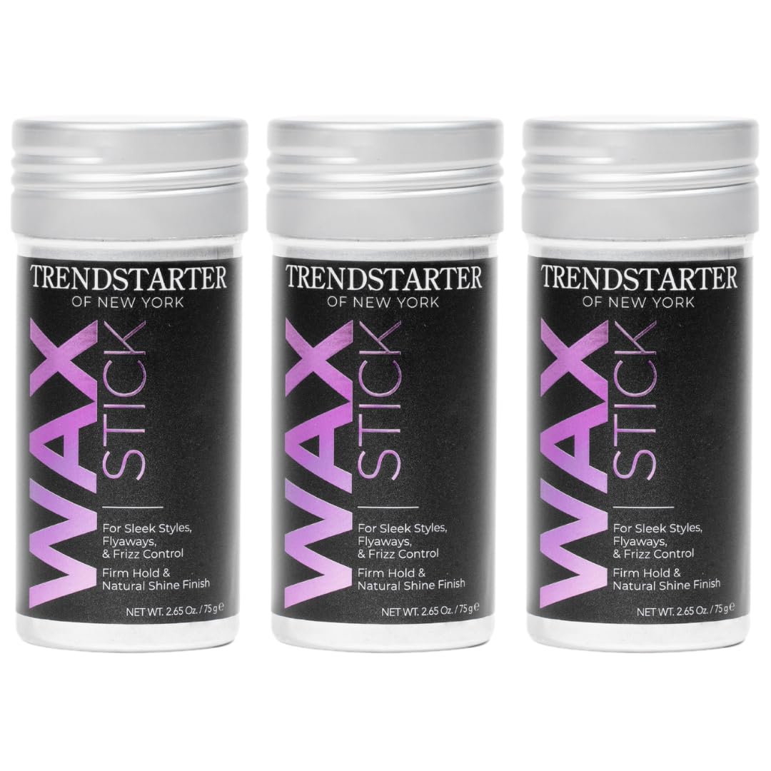 TRENDSTARTER - HAIR WAX STICK (75g) (Pack of 3) - Frizz Control - Flyaway Control - Firm Hold & Natural Shine Finish - Avocado Extract Infused - All-Day Hair Control