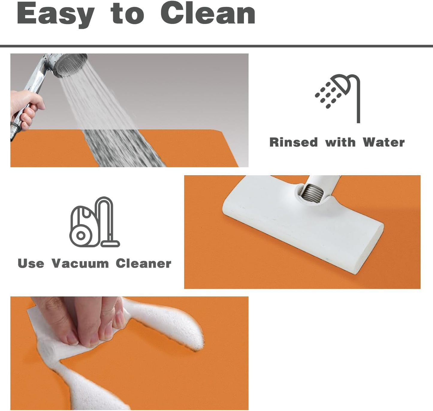 Bath Mat, Bathroom Rugs Non Slip Washable Thin Absorbent Quick Dry Bath Mat Fits Under Door Bathroom Floor Mat Perfect for Bath, Shower, or Sink 36"x60" Orange