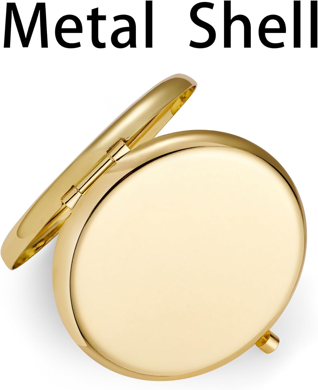 Compact Mirror, Pocket Travel Makeup Mirror for Purse, Metal Round Shell, 2-Sided 1X/2X Magnifying, Portable, Folding, Handheld, Gold, 12 Pack