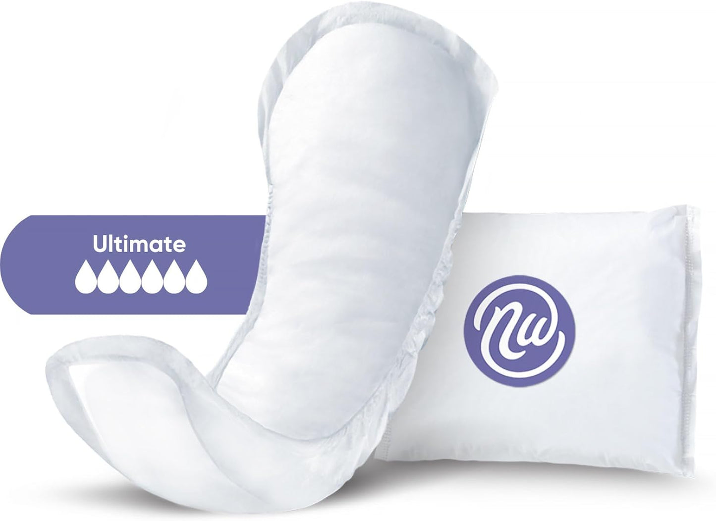 Nexwear Incontinence Pads for Women, Skin-Safe Design, Ultimate Absorbency Bladder Control Pads for Leaks, Disposable, Discreet, Individually Wrapped, 15.75 in, 30 Count, 3 Packs, 90 Total