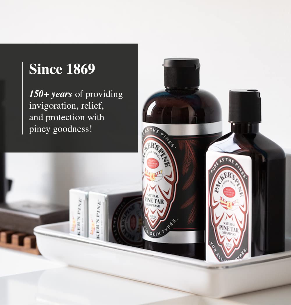 Packer's Pine Tar Soap | The Original Mens Body Soap Made With Natural Pine Tar and Pine Oils | All Natural Mens | Paraben, Sulfate, and Creosote Free (3 Pack)