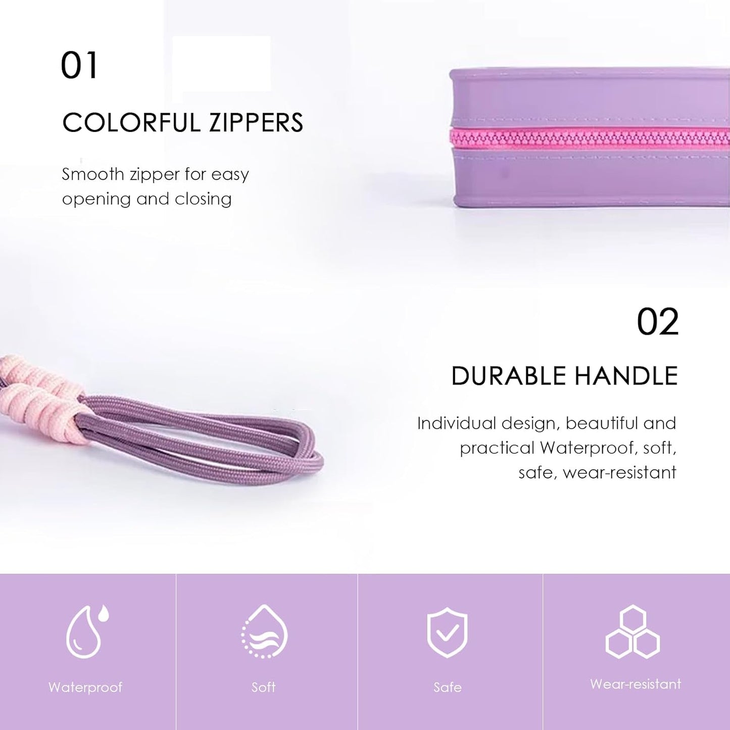 Travistar Silicone Travel Makeup Bag - Large Capacity Make Up Pouch Travel Makeup Organizer Bag Waterproof Toiletry Bag Portable Cosmetic Bag Cute Womens Brush Holder Bag with Zipper Closure Blue