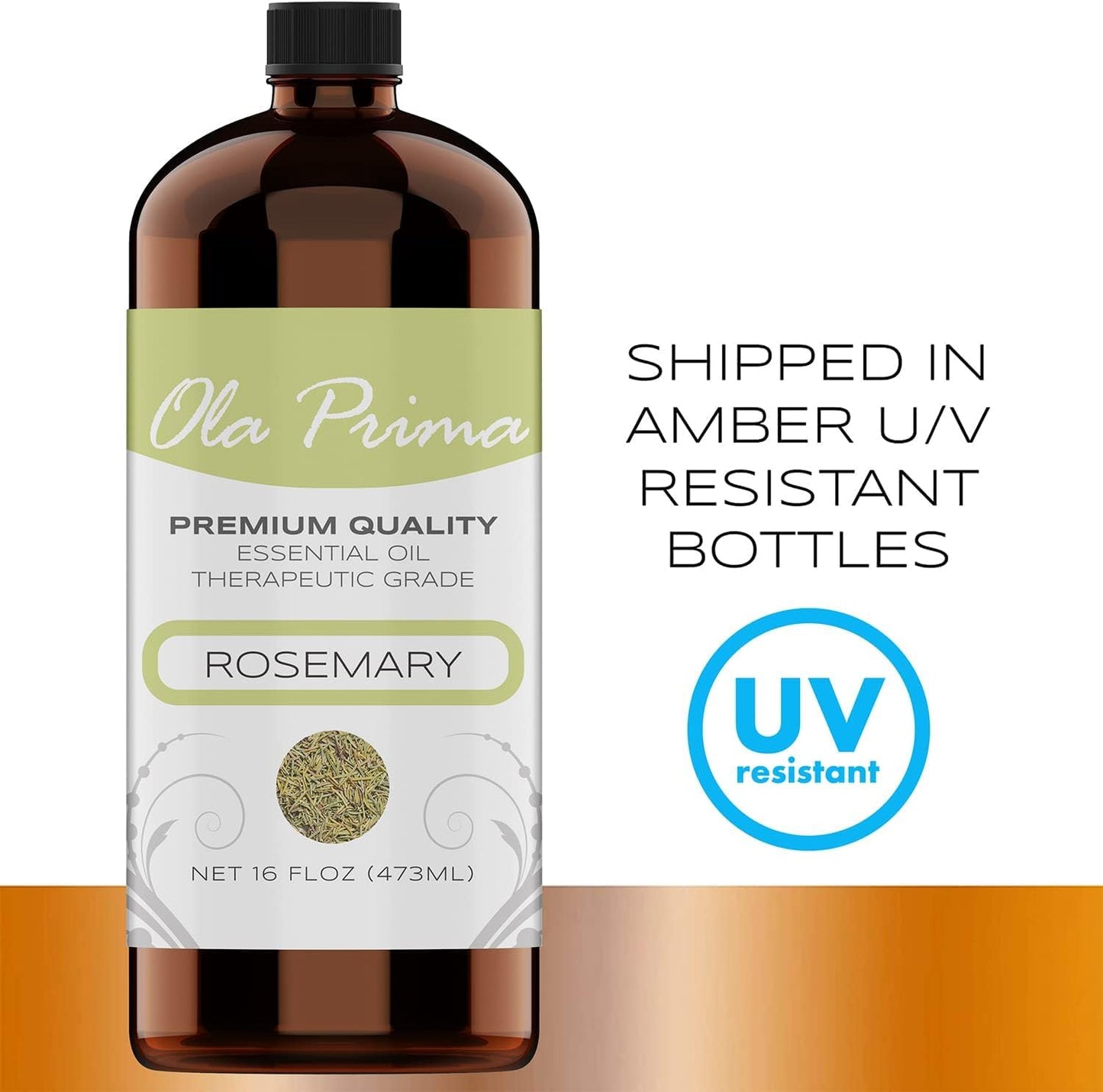 Ola Prima Rosemary Essential Oil (16oz Bulk) for Aromatherapy, Diffuser, Mood Booster – Rosemary Oil for Hair Growth