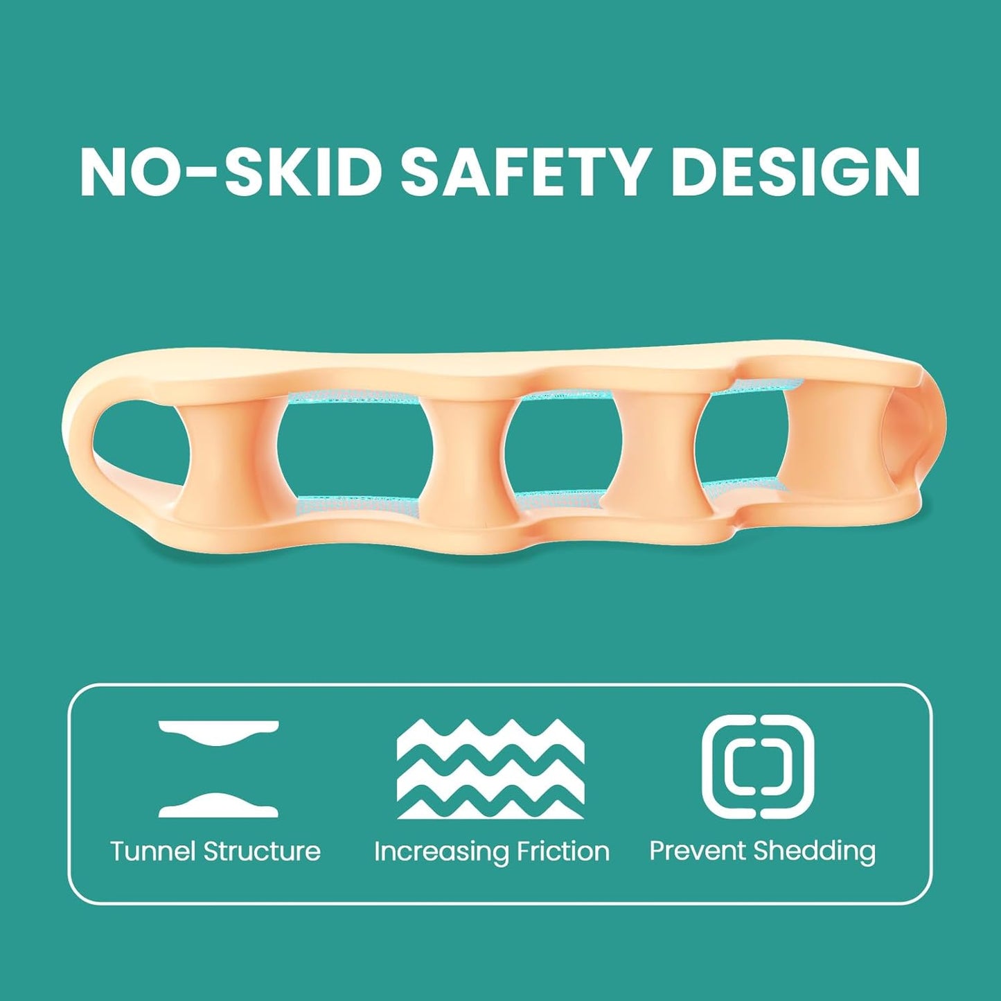 Welnove Toe Separators Bunion Corrector - Toe Spacers for Men Women to Correct Bunions and Relieve Foot Pain - Silicone Toe Spacers for Toe Overlapping Hammertoe Yoga Practice - Beige,8 Pack