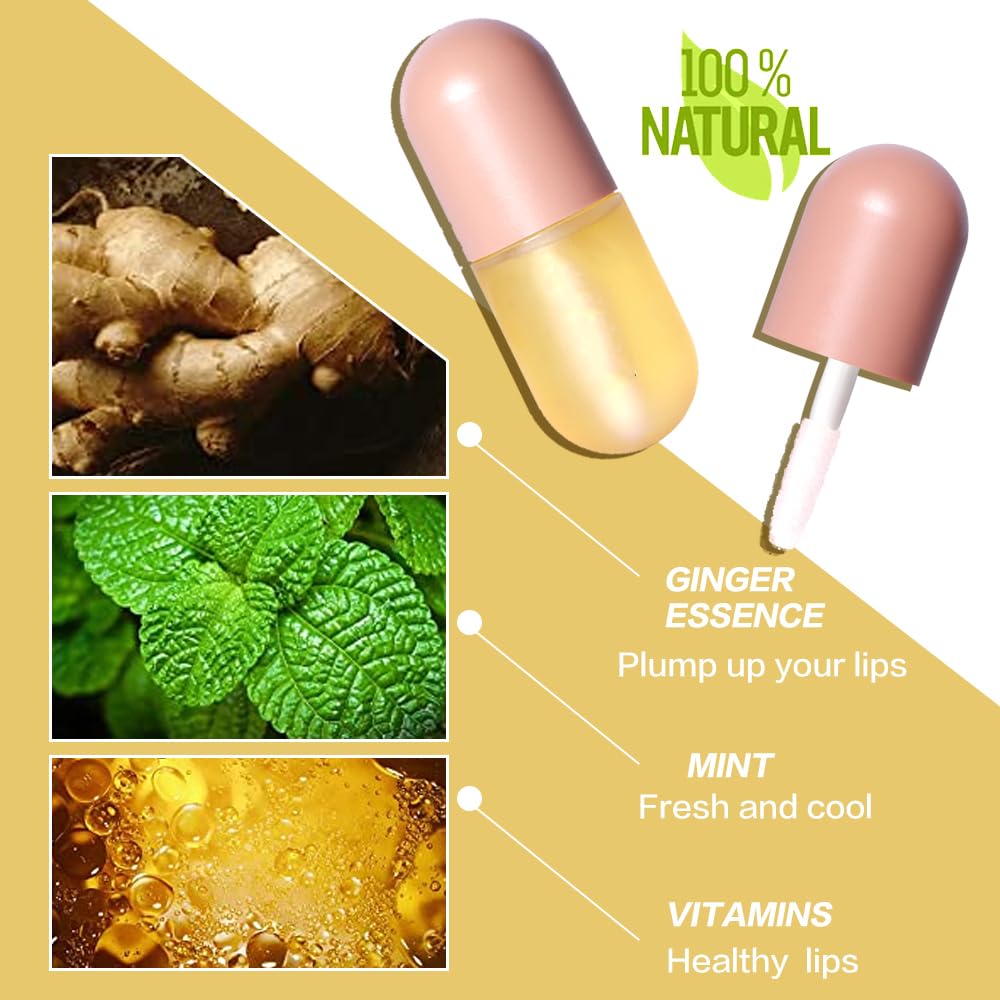 KISSIO Natural Lip Plumper,Lip Plumping Lip Gloss,Lips Plumper Gloss,Lip Plumper,Moisturizing& Reduce Fine Lines 5.5ml For Day Use