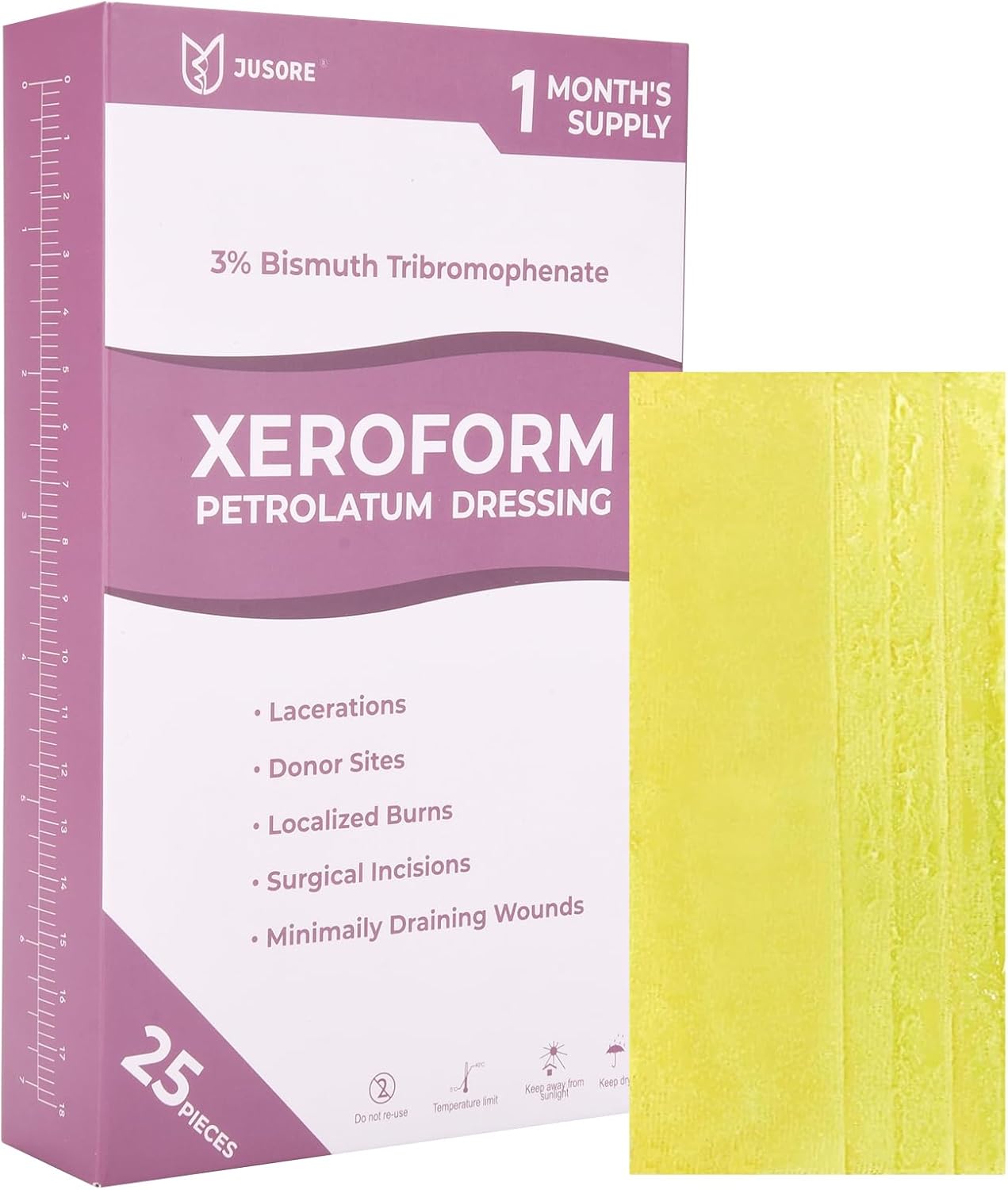Xeroform Petrolatum Dressing Gauze 5"x9" - Individual 25 PCs, Non Stick Gauze Pads, Soft Mesh Xeroform Would Dressing for Wound Care, Surgical Incisions, Burns, Lacerations & Skin Grafts