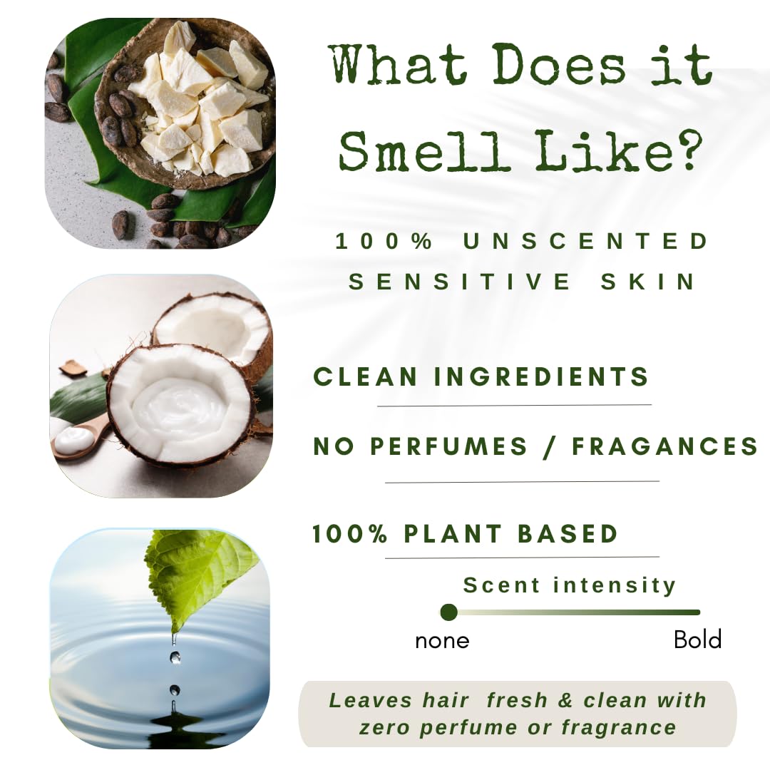 Fragrance Free Shampoo Bar | Clean Non Toxic Shampoos | Hypoallergenic | Gentle, Safe for Sensitive Skin, Psoriasis | Unscented | Travel | Handmade in USA 1-pk