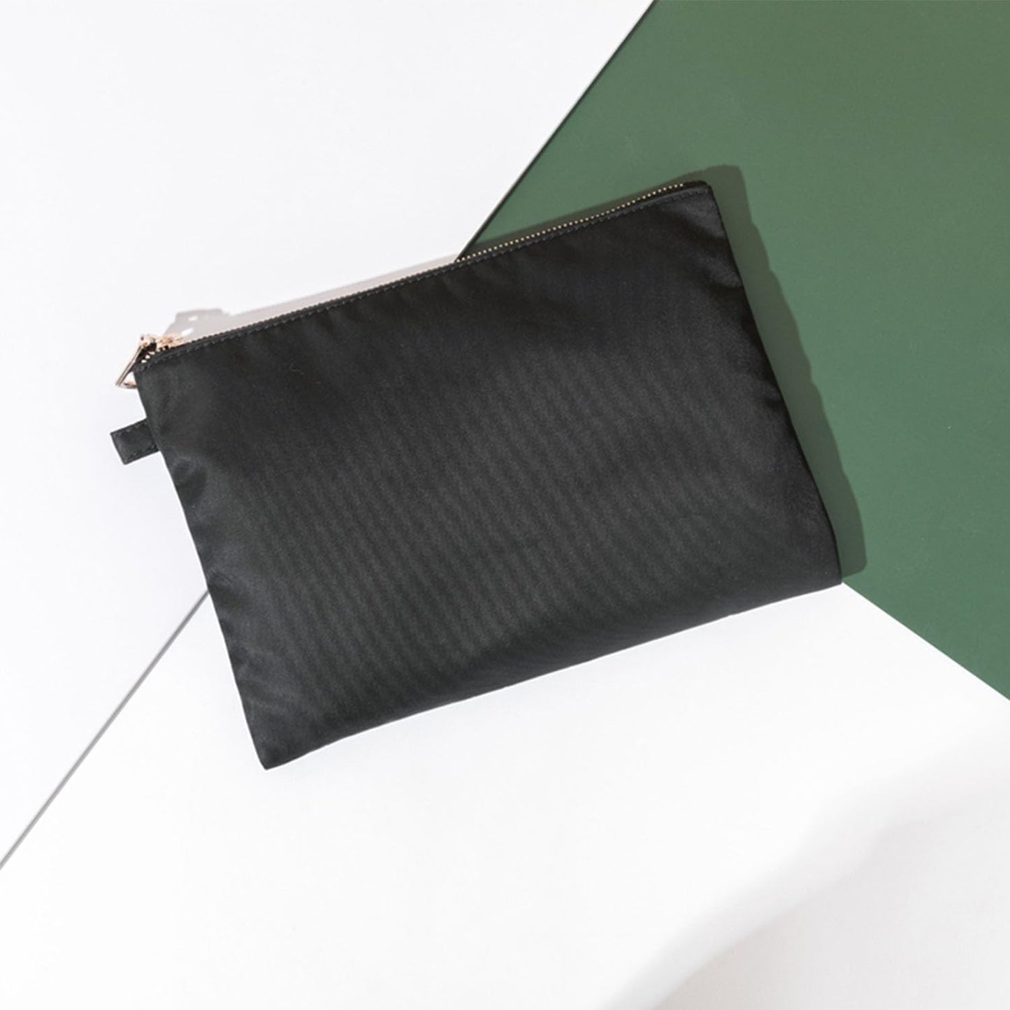 Zipper Pouch Storage Bag Simple and Stylish Women's Cosmetic and Travel Bag (Black-nylon-2)