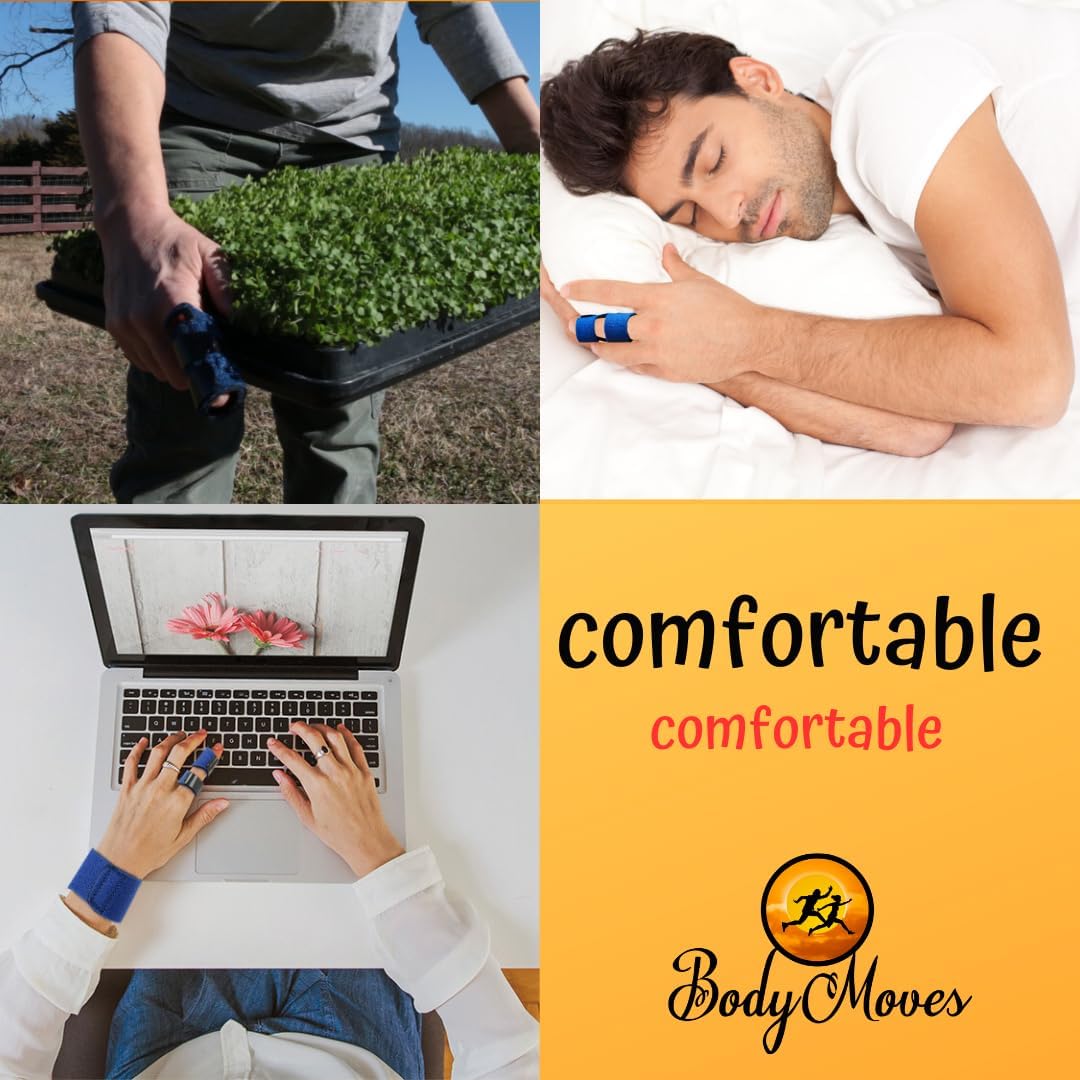 BodyMoves Finger Splint Plus Finger Extension Splint for Trigger Finger Mallet Finger Broken Finger Post Operative finger brace stabilizer tenosynovitis (Desert Sand)