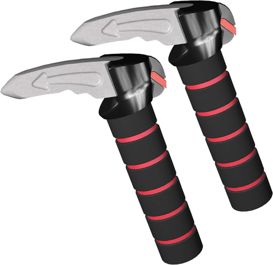 3 in 1 Car Door Assist Handle for Elderly & Handicapped with Window Breaker & Seatbelt Cutter (Red-2 Packs)