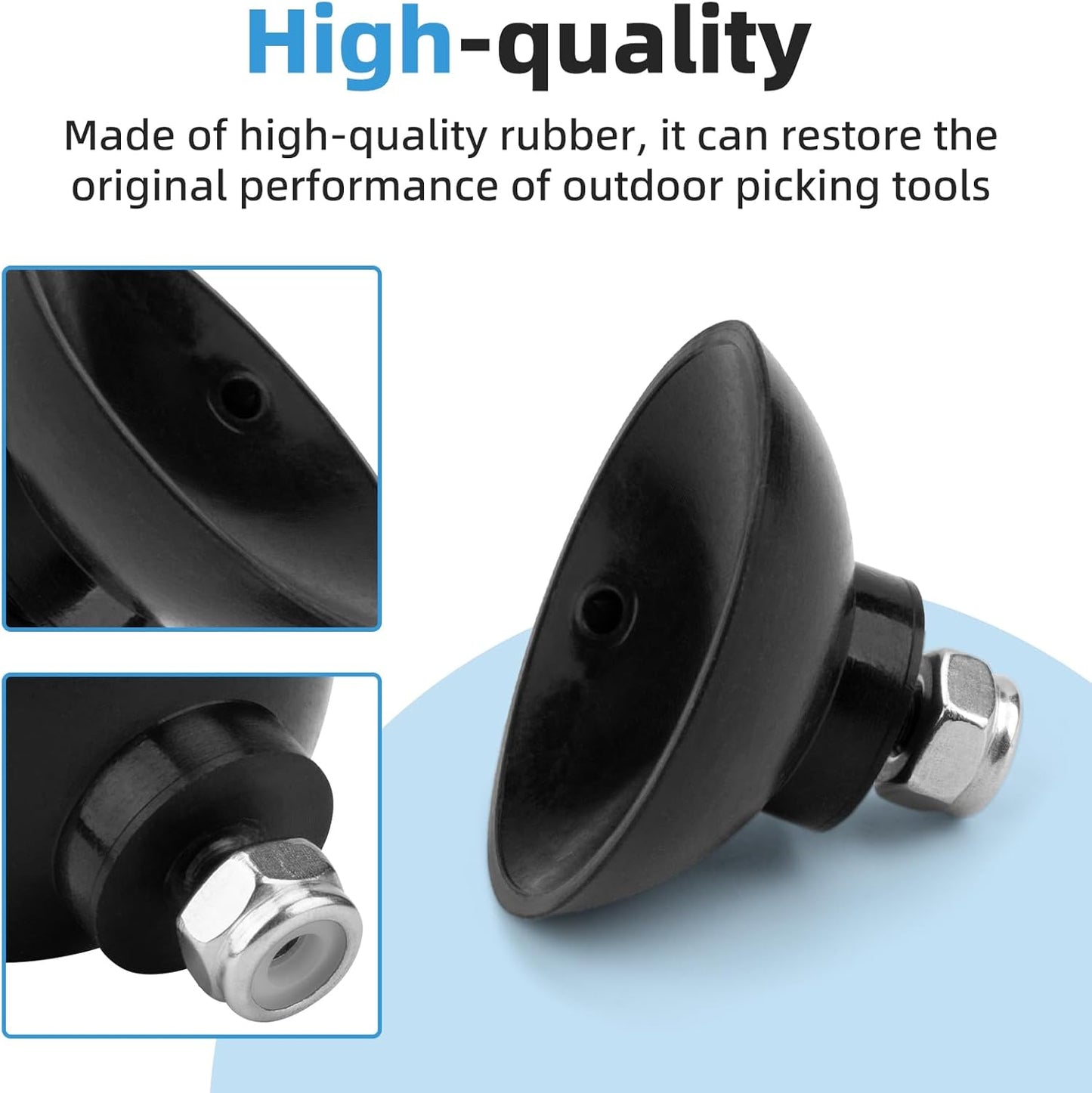 Reacher Replacement Gripper Cups Compatible with Arcmate, EZ Grabber Reacher Tool, Grabber Replacement Cups, Black, 2 Pairs