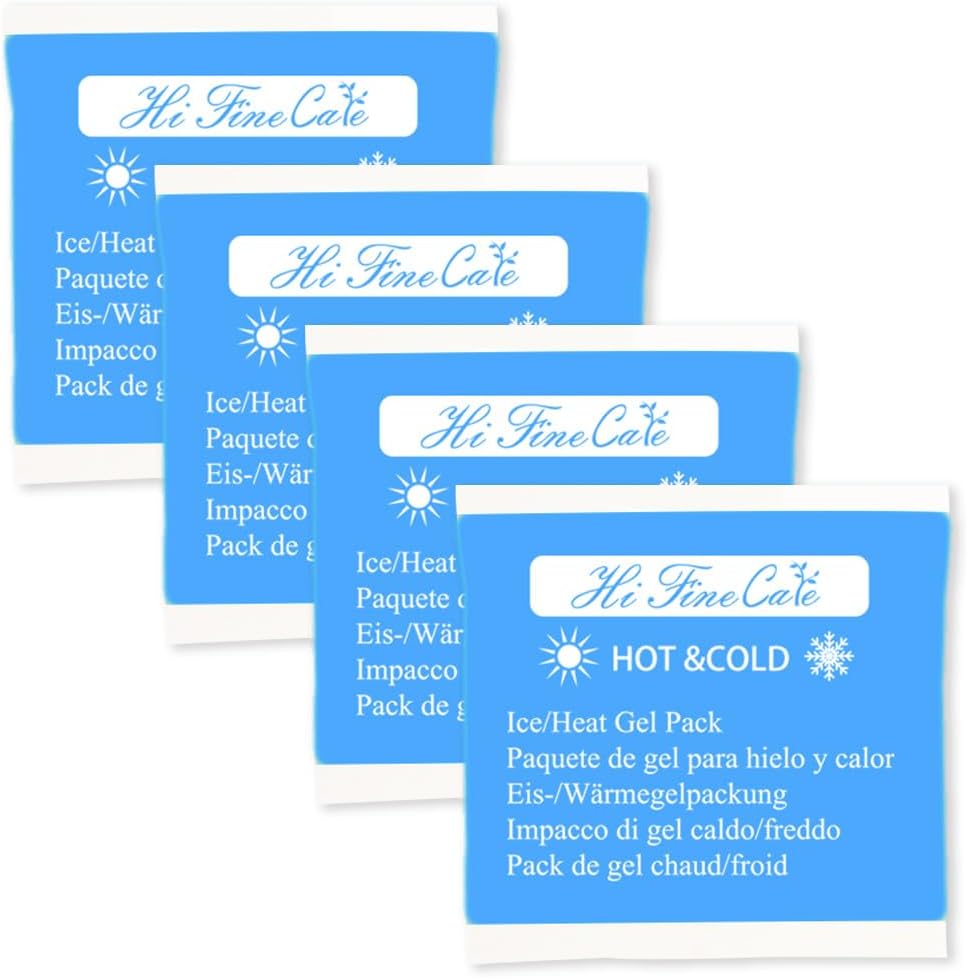 Gel Ice Packs, Cold Packs for Injury Recovery, Cold Compress for Pain Relief, Hot Cold Pack Relieves Inflammation, Arthritis for Headache, Ankle, Neck (Blue (4 Pack), 5×5 inch (13×13cm))